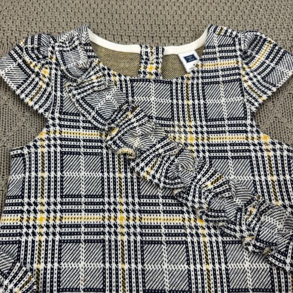 Janie and Jack Plaid Kids Dress with Ruffle Detail & Capped Sleeves ~ 3 - Picture 2 of 12